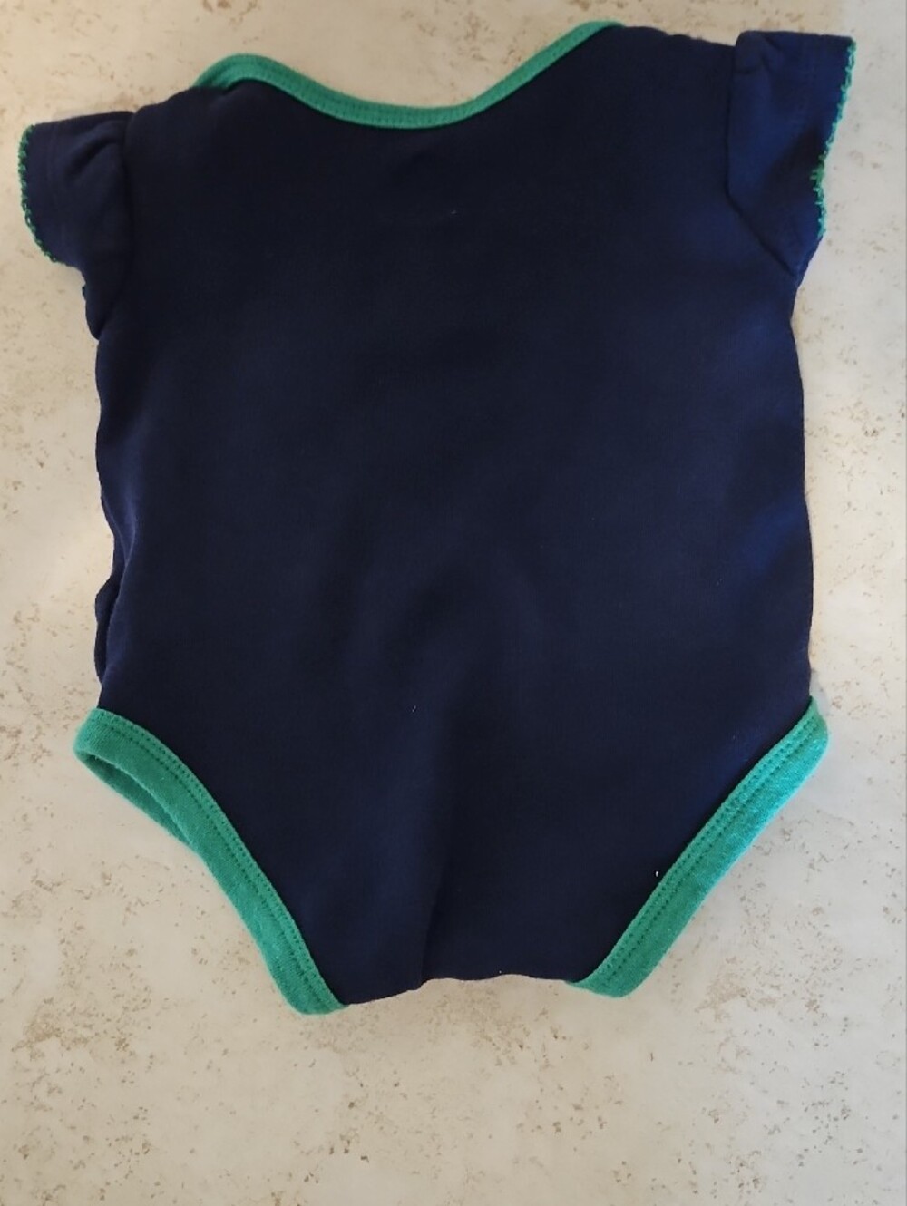 Fightin' Irish Navy & Green Baby Girl Onesie - Picture 3 of 3